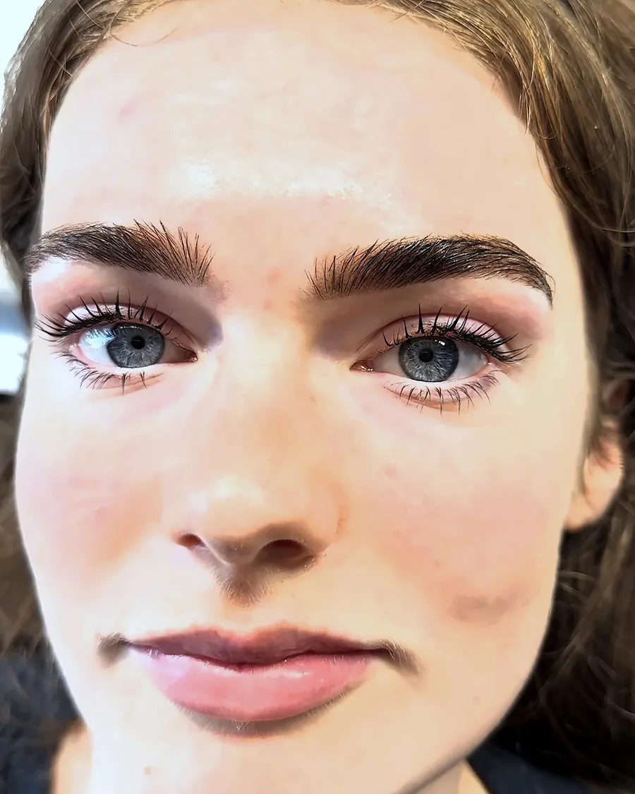 After: Brow lamination with Korean lash lift and tint